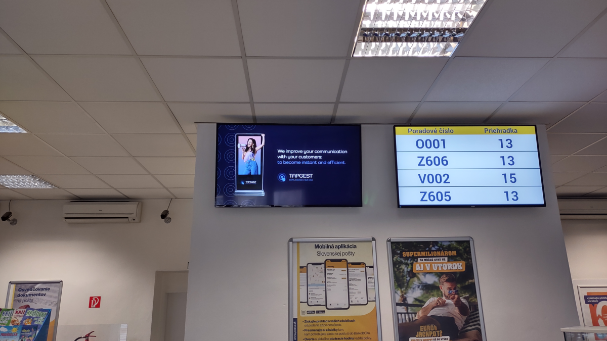 Pošta 1 Prešov B — DOOH obrazovka v Posta 1 Presov, Prešov
